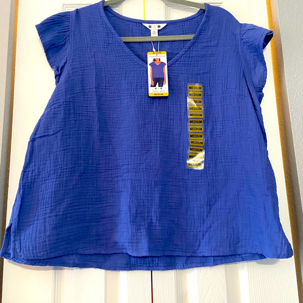 Three dots ladies gauze shirt size medium